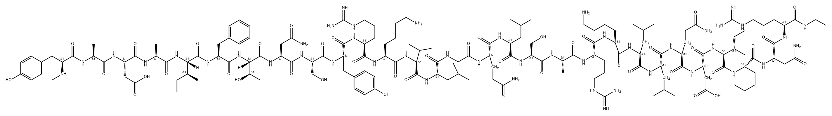 somatotropin releasing hormone-(1-29)NHEt, 1-N-MeTyr-27-Nle-28-Asn- Struktur