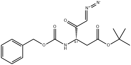 Pentanoic acid, 5-diazo-4-oxo-3-[[(phenylmethoxy)carbonyl]amino]-, 1,1-dimethylethyl ester, (3S)- Struktur