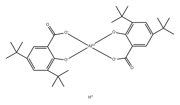 Hydrogen(T-4)-bis[3,5-bis(1,1-dimethylethyl)-2-hydroxybenzoato(2-)-O1, O2]aluminate(1-) Struktur