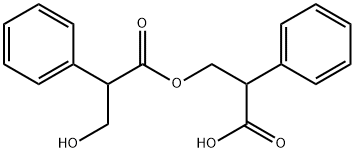 Benzeneacetic acid, α-(hydroxymethyl)-, 2-carboxy-2-phenylethyl ester Struktur