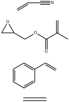 2-propenenitrile polymer with ethene, ethenyl- benzene and oxiranylmethyl 2-methyl-2- propenoate, graft Struktur