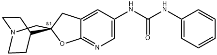 Urea, N-phenyl-N'-(2'R)-spiro[1-azabicyclo[2.2.2]octane-3,2'(3'H)-furo[2,3-b]pyridin]-5'-yl- Struktur