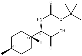 Cyclohexaneacetic acid, α-[[(1,1-dimethylethoxy)carbonyl]amino]-4-methyl-, trans-(αS)- Struktur