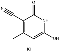 3-Pyridinecarbonitrile, 1,2-dihydro-6-hydroxy-4-methyl-2-oxo-, potassium salt (1:1) Struktur