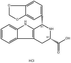 1H-Pyrido[3,4-b]indole-3-carboxylic acid, 1-(1,3-benzodioxol-5-yl)-2,3,4,9-tetrahydro-, hydrochloride (1:1), (1S,3S)- Struktur