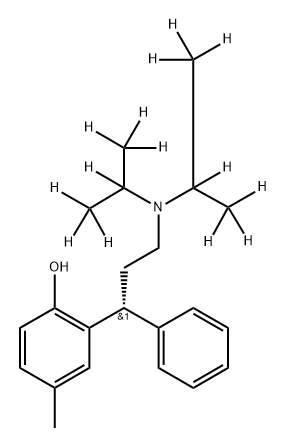 Phenol, 2-[(1R)-3-[bis[1-(methyl-d3)ethyl-1,2,2,2-d4]amino]-1-phenylpropyl]-4-methyl- Struktur