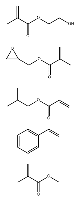 2-Propenoic acid, 2-methyl-, 2-hydroxyethyl ester, polymer with ethenylbenzene, methyl 2-methyl-2-propenoate, 2-methylpropyl 2-propenoate and oxiranylmethyl 2-methyl-2-propenoate Struktur