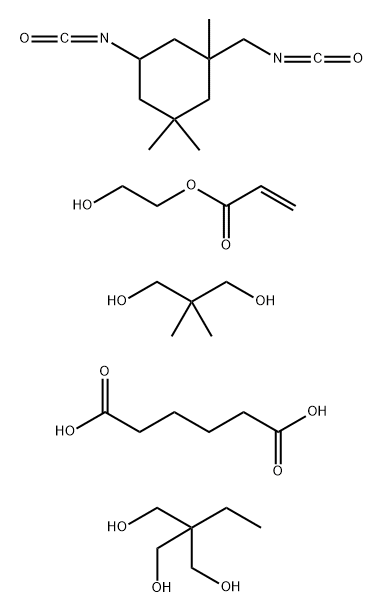 Hexanedioic acid, polymer with 2,2-dimethyl-1,3-propanediol, 2-ethyl-2-(hydroxymethyl)-1,3-propanediol, 2-hydroxyethyl 2-propenoate and 5-isocyanato-1-(isocyanatomethyl)-1,3,3-trimethylcyclohexane Struktur