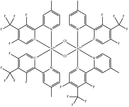 Di-μ-chlorotetrakis[3,5-difluoro-2-(4-methyl-2-pyridinyl-KN)-4-(trifluoromethyl)phenyl-KC]di-iridium Struktur