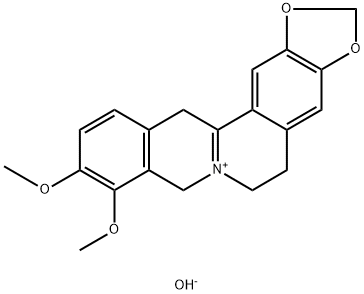 Benzo[g]-1,3-benzodioxolo[5,6-a]quinolizinium, 5,6,8,13-tetrahydro-9,10-dimethoxy-, hydroxide (9CI) Struktur