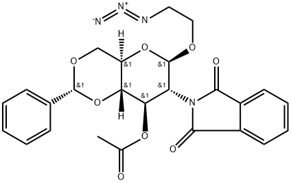 2-Azidoethyl 3-O-acetyl-4,6-O-benzylidene-2-deoxy-2-phthalimido-β-D-glucopyranoside Struktur