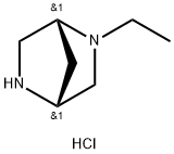 2,5-Diazabicyclo[2.2.1]heptane, 2-ethyl-, hydrochloride (1:2), (1R,4R)- Struktur