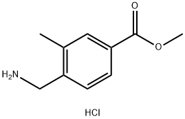 Benzoic acid, 4-(aminomethyl)-3-methyl-, methyl ester, hydrochloride (1:1) Struktur