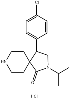 4-(4-Chlorophenyl)-2-isopropyl-2,8-diazaspiro[4.5]decan-1-one hydrochloride Struktur