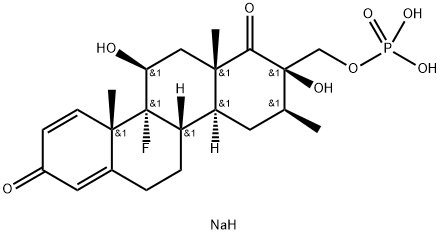 1,8(2H,4bH)-Chrysenedione, 10b-fluoro-3,4,4a,5,6,10a,10b,11,12,12a-decahydro-2,11-dihydroxy-3,10a,12a-trimethyl-2-[(phosphonooxy)methyl]-, sodium salt (1:2), (2R,3S,4aS,4bS,10aS,10bR,11S,12aS)- Struktur