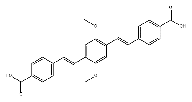 Benzoic acid, 4,4'-[(2,5-dimethoxy-1,4-phenylene)di-(1E)-2,1-ethenediyl]bis- Struktur