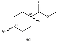 Cyclohexanecarboxylic acid, 4-amino-1-methyl-, methyl ester, hydrochloride (1:1), trans- Struktur