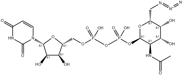 UDP-6-azido-6-deoxy-N-acetyl-D-galactosamine Struktur