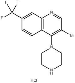 3-Bromo-4-(piperazin-1-yl)-7-(trifluoromethyl)quinoline hydrochloride Struktur