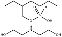 Phosphoric acid, mono(2-ethylhexyl) ester with N-cocoalkyl diethanolamine) Struktur