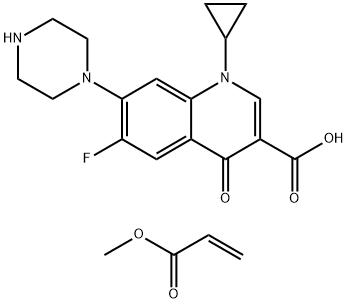 3-Quinolinecarboxylic acid, 1-cyclopropyl-6-fluoro-1,4-dihydro-4-oxo-7-(1-piperazinyl)-, coMpd. with Methyl 2-propenoate Struktur