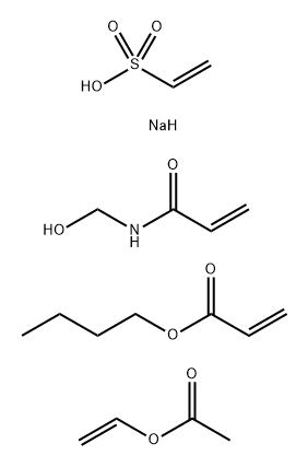 2-Propenoic acid, butyl ester, polymer with ethenyl acetate, N-(hydroxymethyl)-2-propenamide and sodium ethenesulfonate Struktur