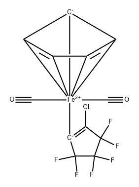 Iron, dicarbonyl(2-chloro-3,3,4,4,5,5-hexafluoro-1-cyclopenten-1-yl)-p i-cyclopentadienyl- Struktur