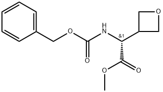 3-Oxetaneacetic acid, α-[[(phenylmethoxy)carbonyl]amino]-, methyl ester, (αR)- Struktur