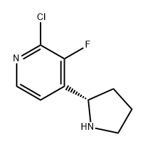 2-chloro-3-fluoro-4-[(2S)-pyrrolidin-2-yl]pyridine Struktur