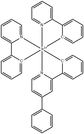 Iridium, [2-(4-phenyl-2-pyridinyl-κN)phenyl-κC]bis[2-(2-pyridinyl-κN)phenyl-κC]- Struktur