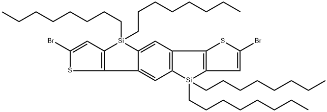 2,7-Dibromo-benzo[1,2-b:4,5-b]bis(4,4'-dioctyl-4H-silolo[3,2-b]thiophene) Struktur