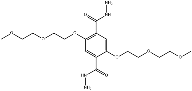 1,4-Benzenedicarboxylic acid, 2,5-bis[2-(2-methoxyethoxy)ethoxy]-, 1,4-dihydrazide Struktur