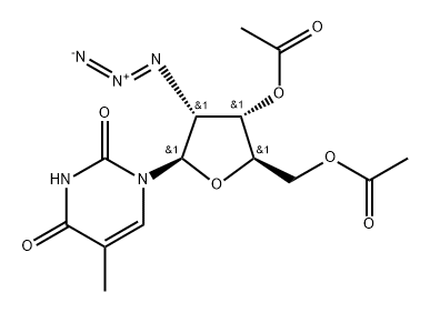 3',5'-Di-O-acetyl-2'-azido-2'-deoxy-5-methyluridine Struktur