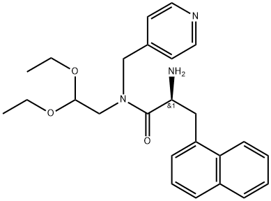 1-Naphthalenepropanamide, α-amino-N-(2,2-diethoxyethyl)-N-(4-pyridinylmethyl)-, (αS)- Struktur