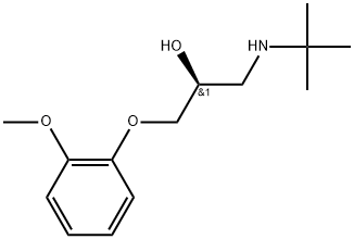 (S)-1-(tert-butylamino)-3-(2-methoxyphenoxy)propan-2-ol Struktur