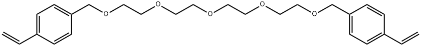 1,15-Bis(4-ethenylphenyl)-2,5,8,11,14-pentaoxapentadecane Struktur