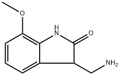 3-(aminomethyl)-7-methoxy-2,3-dihydro-1H-indol-2-one Struktur