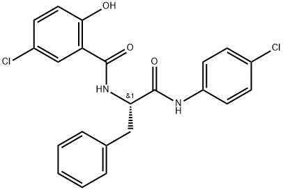 Benzenepropanamide, α-[(5-chloro-2-hydroxybenzoyl)amino]-N-(4-chlorophenyl)-, (αS)- Struktur