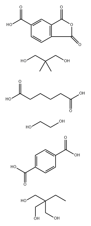 1,4-Benzenedicarboxylic acid, polymer with 1,3-dihydro-1,3-dioxo-5-isobenzofurancarboxylic acid, 2,2-dimethyl-1,3-propanediol, 1,2-ethanediol, 2-ethyl-2-(hydroxymethyl)-1,3-propanediol and hexanedioic acid Struktur