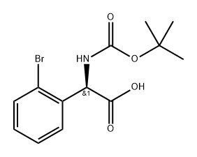 Benzeneacetic acid, 2-bromo-α-[[(1,1-dimethylethoxy)carbonyl]amino]-, (αR)- Struktur