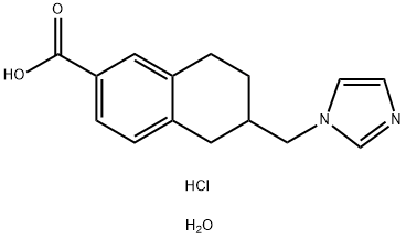 2-Naphthalenecarboxylic acid, 5,6,7,8-tetrahydro-6-(1H-imidazol-1-ylmethyl)-, hydrochloride, hydrate (2:2:1) Struktur