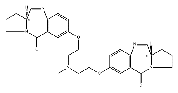 5H-Pyrrolo[2,1-c][1,4]benzodiazepin-5-one, 7,7'-[(methylimino)bis(2,1-ethanediyloxy)]bis[1,2,3,11a-tetrahydro-, (11aS,11'aS)- (9CI) Struktur