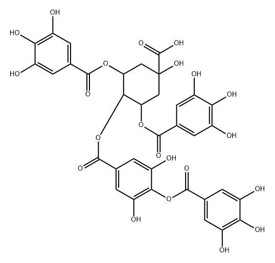 3,5-di-O-galloyl-4-O-digalloylquinic acid Struktur