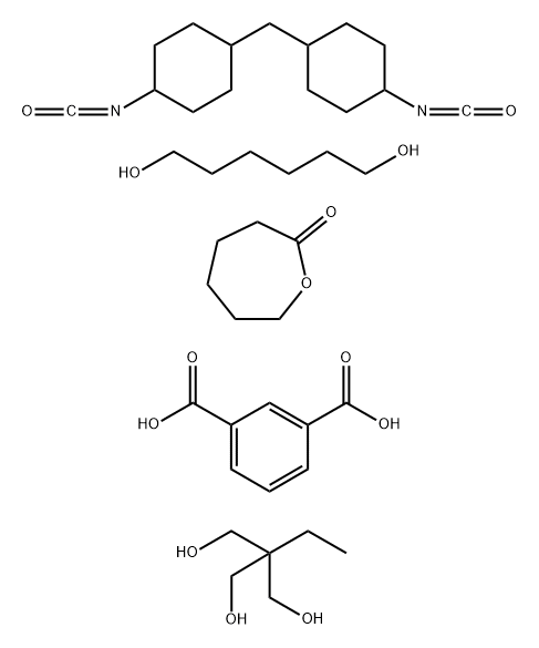 1,3-Benzenedicarboxylic acid, polymer with 2-ethyl-2-(hydroxymethyl)-1,3-propanediol, 1,6-hexanediol, 1,1-methylenebis4-isocyanatocyclohexane and 2-oxepanone Struktur