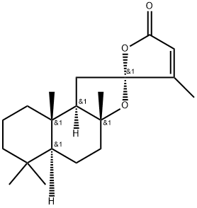 (2R)-3,3'aβ,6',6',9'aβ-Pentamethyl-3'a,4',5',5'aα,6',7',8',9',9'a,9'bα-decahydrospiro[furan-2(5H),2'(1'H)-naphtho[2,1-b]furan]-5-one Struktur