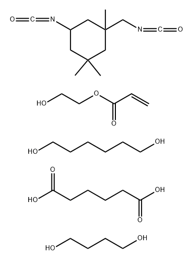 Hexanedioic acid, polymer with 1,4-butanediol, 1,6-hexanediol and 5-isocyanato-1-(isocyanatomethyl)-1,3,3-trimethylcyclohexane, 2-hydroxyethyl acrylate-blocked Struktur