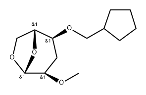 .beta.-D-ribo-Hexopyranose, 1,6-anhydro-4-O-(cyclopentylmethyl)-3-deoxy-2-O-methyl- Struktur