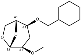 .beta.-D-ribo-Hexopyranose, 1,6-anhydro-4-O-(cyclohexylmethyl)-3-deoxy-2-O-methyl- Struktur