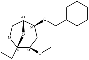 .beta.-D-ribo-3-Octulopyranose, 3,8-anhydro-6-O-(cyclohexylmethyl)-1,2,5-trideoxy-4-O-methyl- Struktur