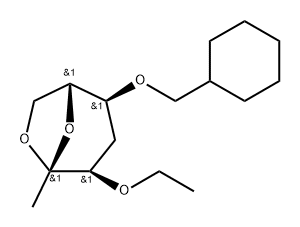 .beta.-D-ribo-2-Heptulopyranose, 2,7-anhydro-5-O-(cyclohexylmethyl)-1,4-dideoxy-3-O-ethyl- Struktur